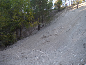 Erosion of the morainic hills