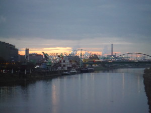 The Neckar river in Mannheim