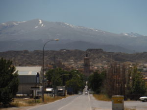 The town of Guadix and the Sierra Navada