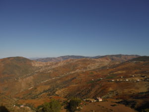 From the road, up of Takmout. Around 900m up of the see.