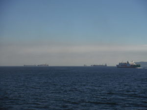 Boats in the strait of Gibraltar