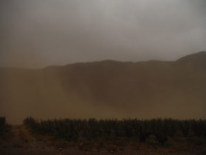 Wind and sand storm, Nazla